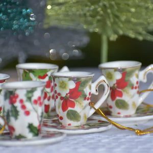 Tea Party Favor. Escort Cards, Teacup Christmas Ornaments