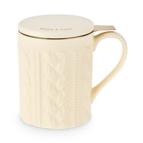 Annette™ Knit Ceramic Tea Mug & Infuser By Pinky Up