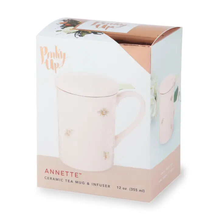 Annette Honeycomb Ceramic Tea Mug & Infuser