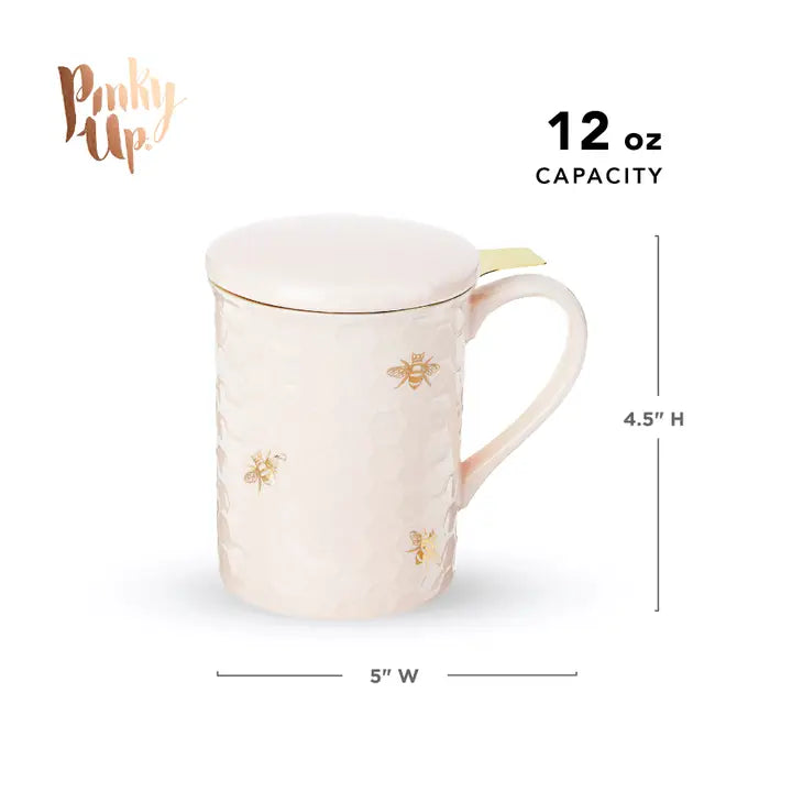 Annette Honeycomb Ceramic Tea Mug & Infuser