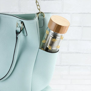 Bee Glass Travel Infuser Mug